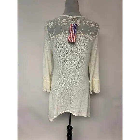 Cal Style Dress Tunic Cottagecore Boho Fairycore Romantic Lace Festival Womens L - Picture 3 of 9